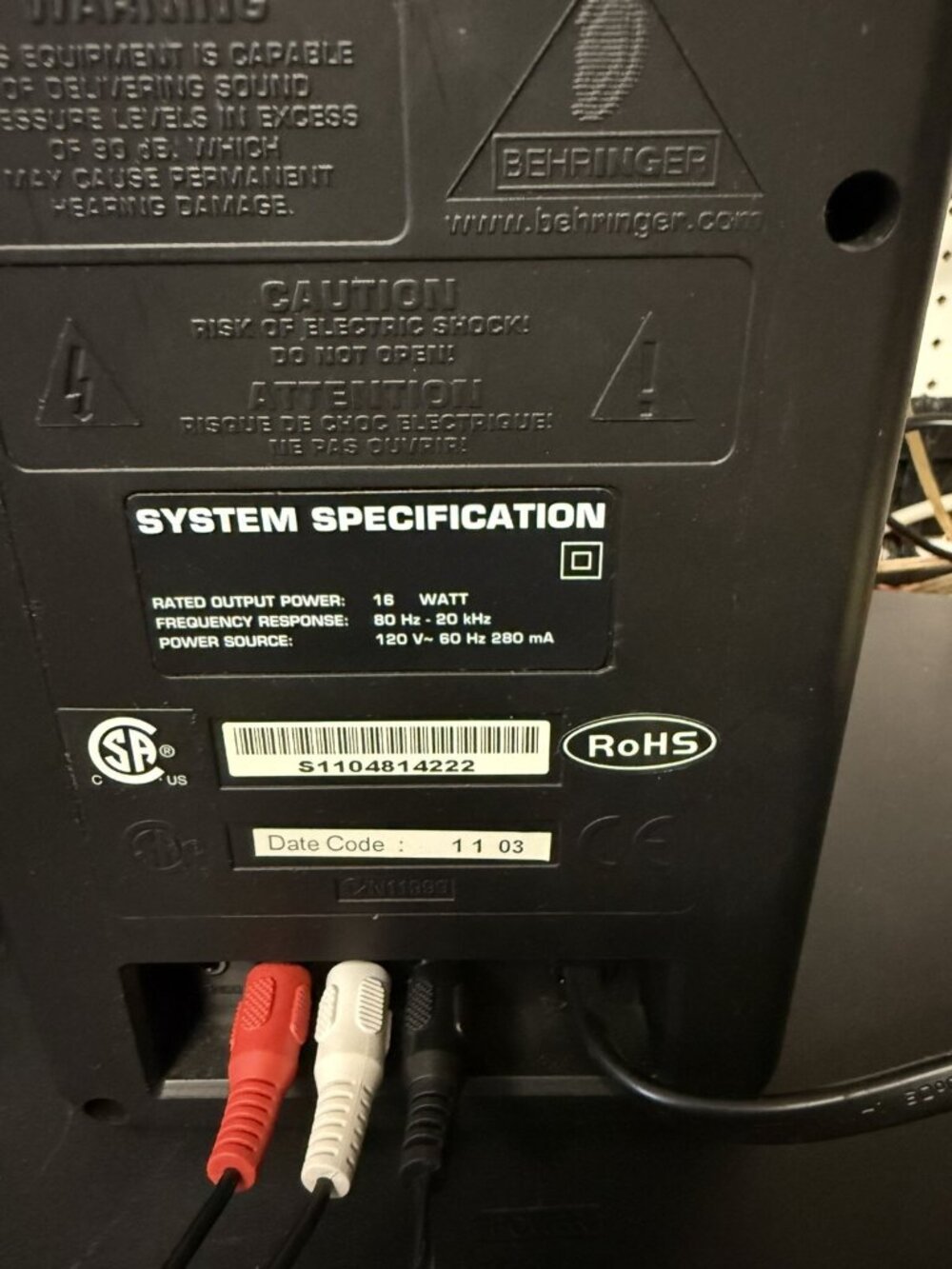 ✅Behringer MS16 16-watt High Performance Powered Monitor System Speakers Tested - Picture 5 of 8
